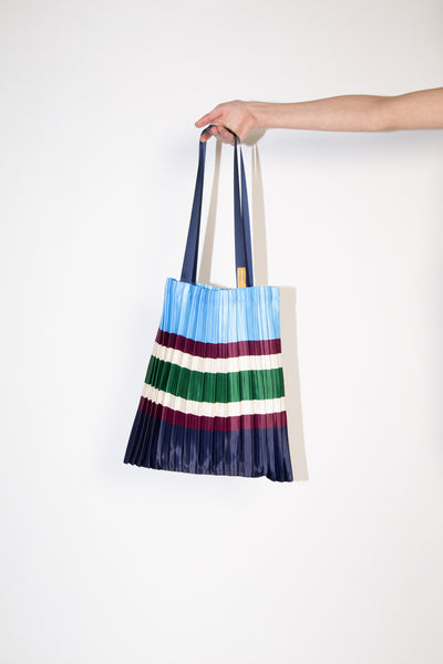 Pleated Satin Bag - Sorrento Blue