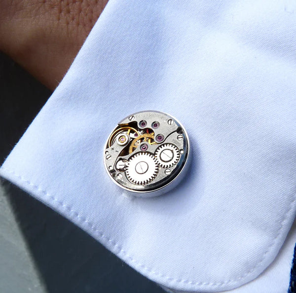 Cufflinks Round Stainless Steel